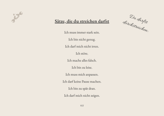 Ein kreatives Schriftstück mit Textzeilen über Lebensweisheiten.