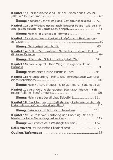 Inhaltsverzeichnis einer Buchpublikation mit Kapitelüberschriften und Seitenzahlen.